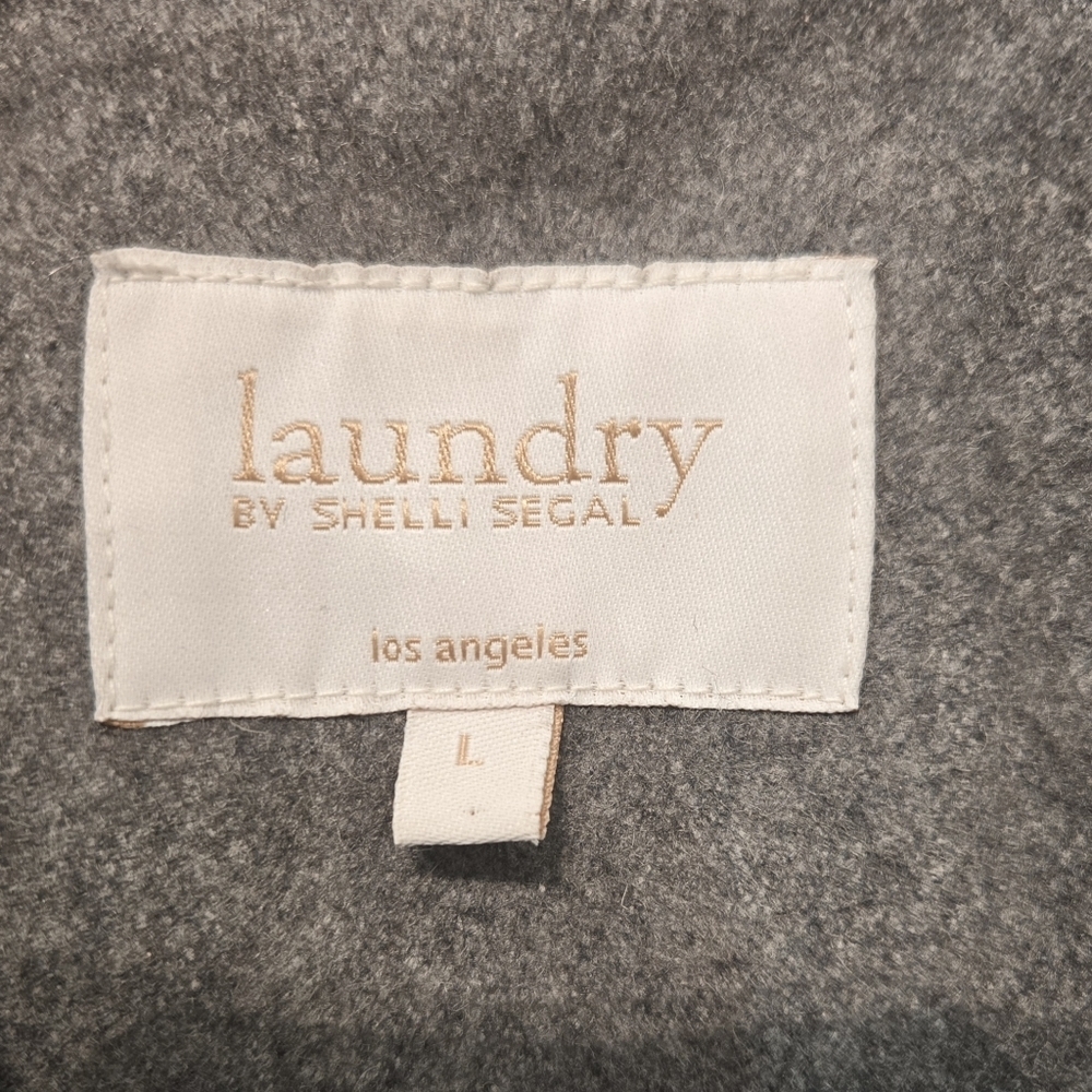 Laundry By Shelli Segal Gray Belted Wool Blend Jacket Coat Size Large - Picture 3 of 15